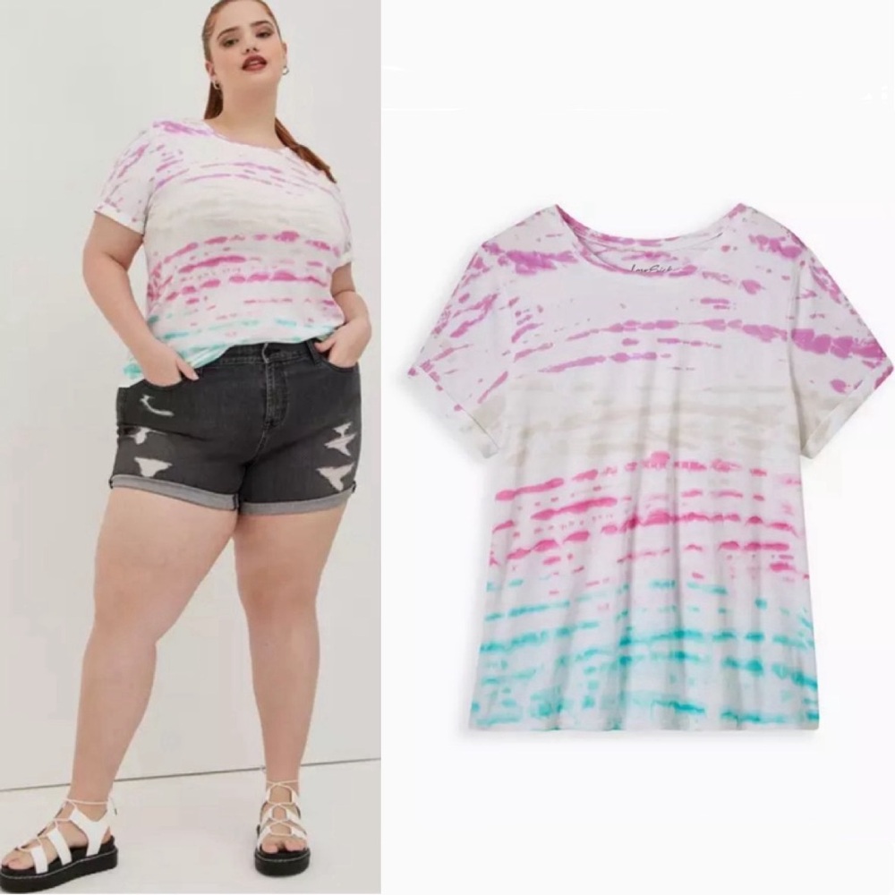 LOVESICK by TORRID Multicolor Tie-Dye Short Sleeve Tee